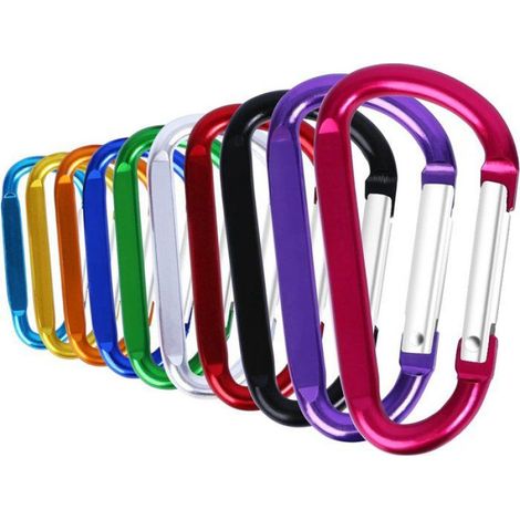 Karabiner – Ausführung D – Edelstahl – Maximale Traglast 25 Kg – Für Camping, Wandern, Angeln, Reisen – 10er-packung