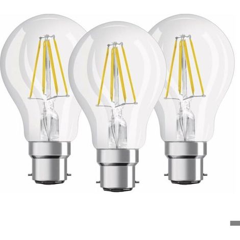 3er-pack Standard-led-filamentlampen – B22-sockel – 8 Watt (entspricht Einer 60-watt-glühbirne) – Warmweißes Licht (2700 K)