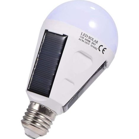 Solar-led-lampe – Zvd – E27-sockel – Ip65 Wasserdicht – 12 W – Kaltweißes Licht