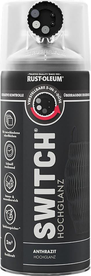 Rust-Oleum Sprühlack Switch 400 ml anthrazit hochglanz Lackspray