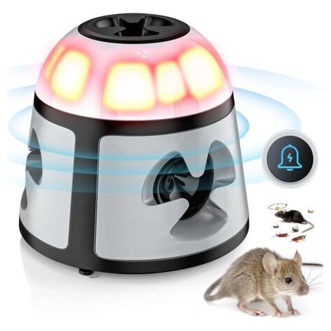 360°-ultraschall-mäuse- Und Rattenabwehrgerät, Leistungsstarkes Ultraschall-netzgerät Zur Mäuse- Und Rattenabwehr, Ultraschall-eichhörnchenabwehrgerät Mit Led-leuchten, Nagetierbekämpfung Für Den Inne