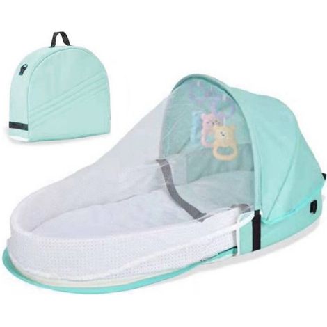 Baby-moskitonetz – Tragbares Faltbett Mit Rucksack – Mücken- Und Sonnenschutz – Für Drinnen Und Draußen – 0 Bis 12 Monate