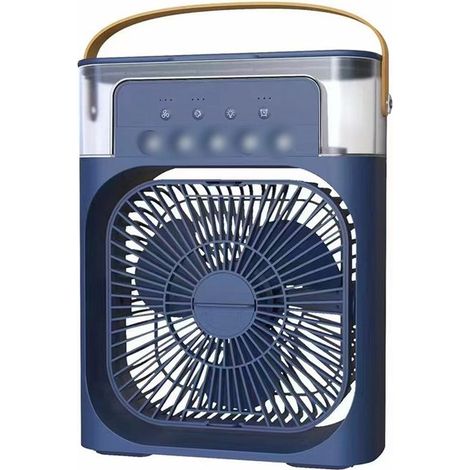 Tragbarer Sprühventilator – Usb-aufladbar – Multifunktional – Leichter Tischventilator – Blau – Abmessungen: 18,5 X 8,5 X 26 Cm