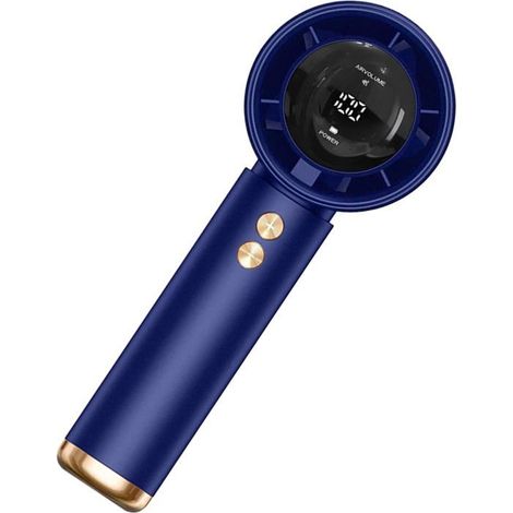 Tragbarer Handventilator, Turbogeladener Und Leiser Bürstenloser Motor, Led-anzeige, 5000 Mah Hochleistungsakku, Für Den Heimgebrauch, Blau.