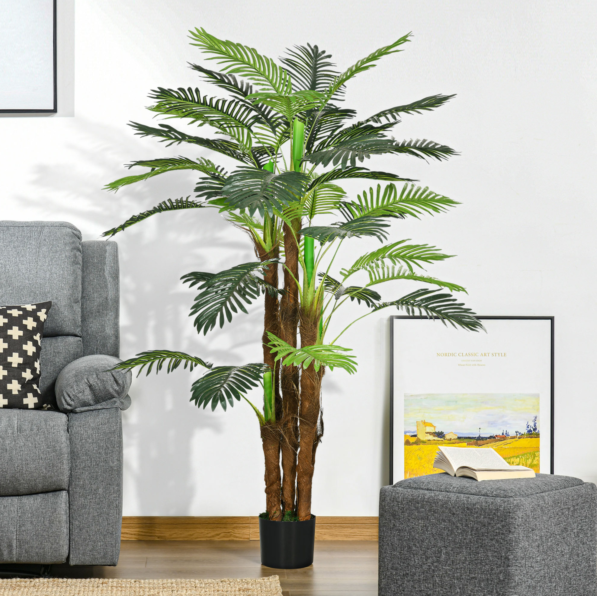 Künstliche Palme 160 Cm, Dekorative Zimmer- Und Gartenpflanze, Grün Havrya