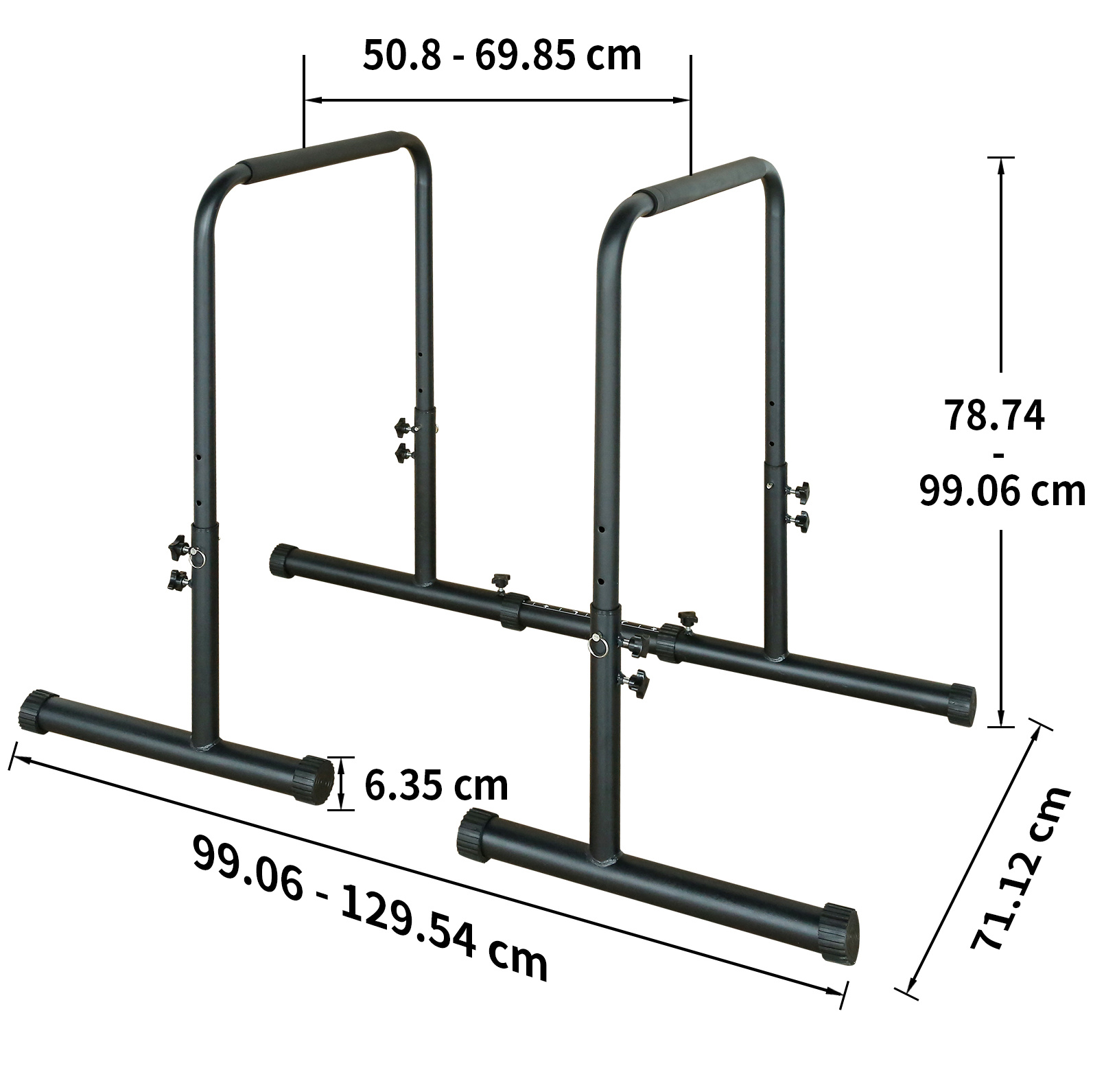 Verstellbare Dip-station, 78,74–99,06 Cm, Max. 249 Kg, Schwarz Havrya
