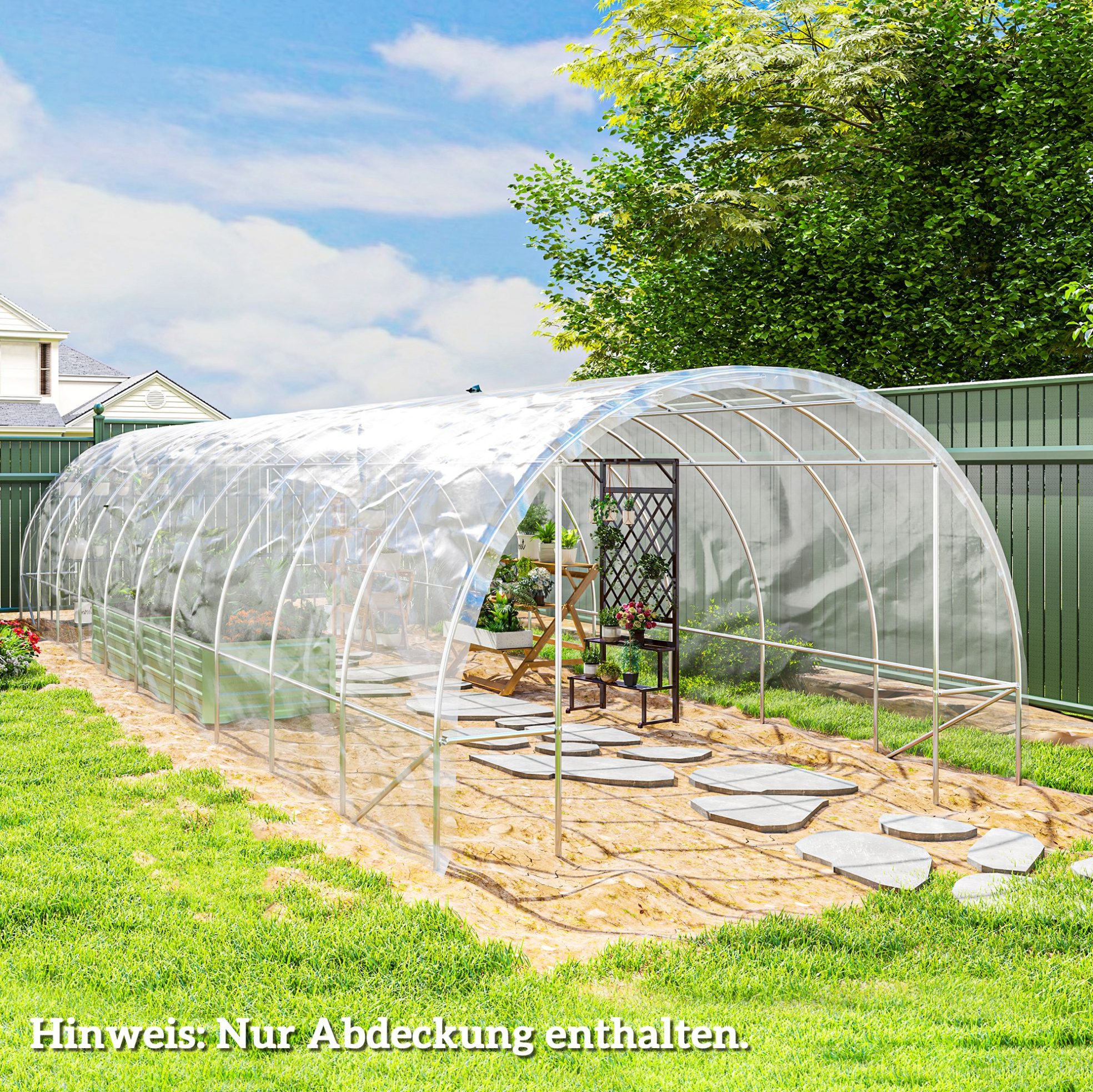 Transparente Gewächshausfolie 6 X 10 M, 0,15 Mm, Wasserdicht Und Uv-beständig Havrya