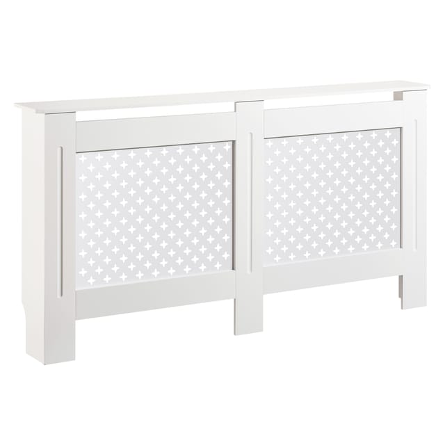 Toboli Heizkörperverkleidung weiß 152 x 19 x 82 cm, Heizkörperabdeckung aus MDF, Holzverkleidung für Heizkörper, Heizung stilvoll verkleiden