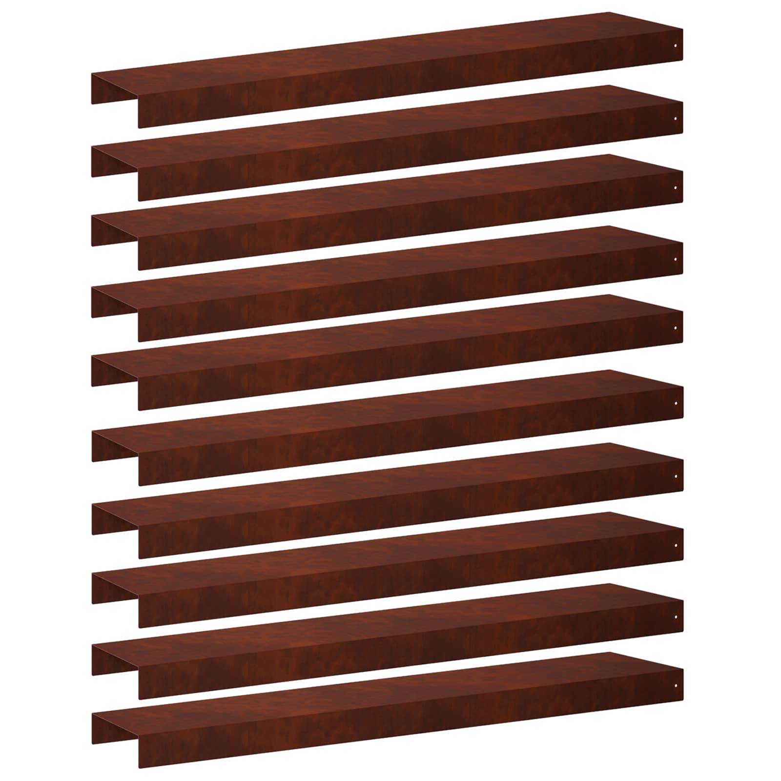 Garten-abdeckprofil 10 Stk. 100 X 20 X 5 Cm Wetterfeststahl Vidaxl