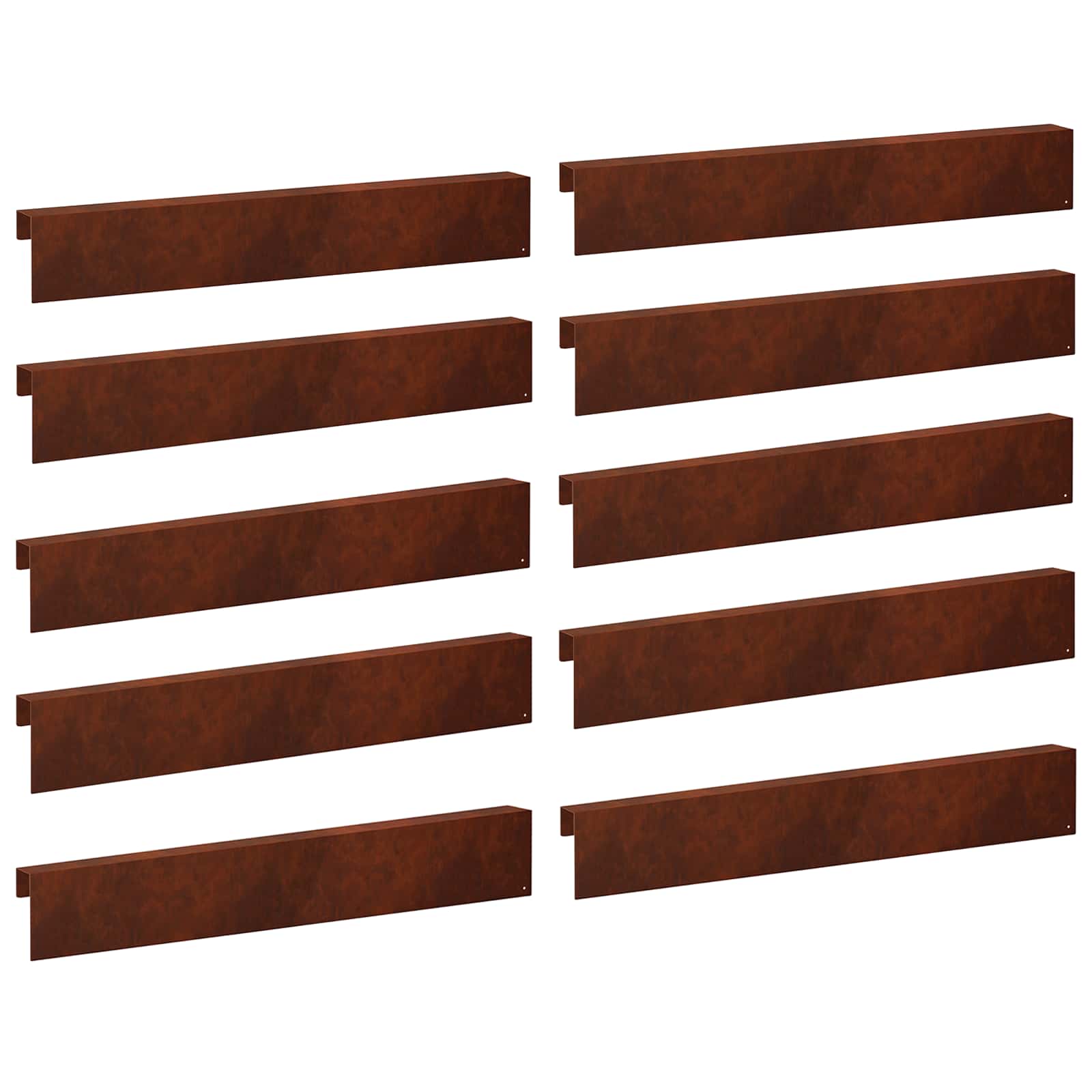 Garten-abdeckprofil 10 Stk. 100 X 6 X 15 Cm Wetterfeststahl Vidaxl