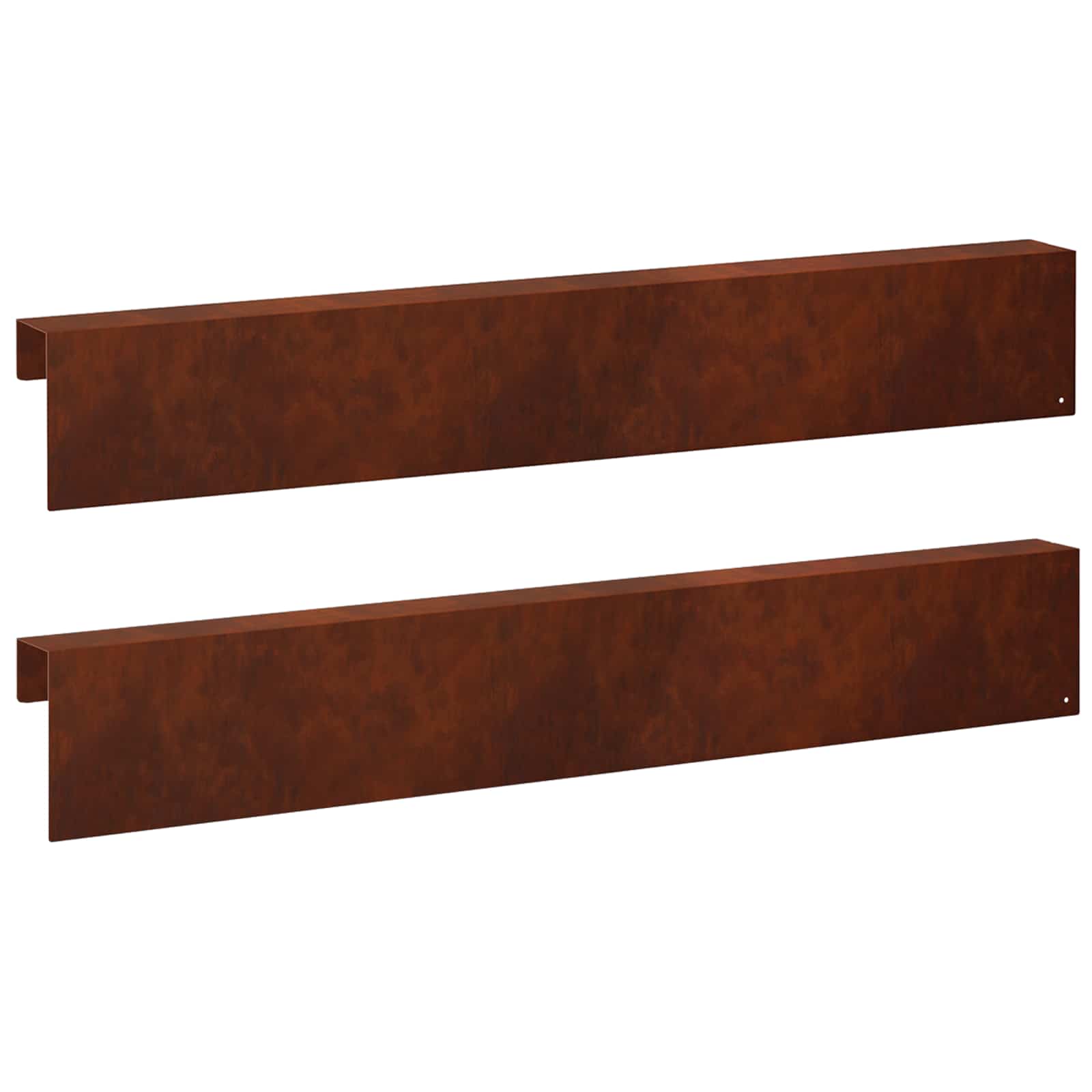 Garten-abdeckprofil 2 Stk. 100 X 6 X 15 Cm Wetterfeststahl Vidaxl