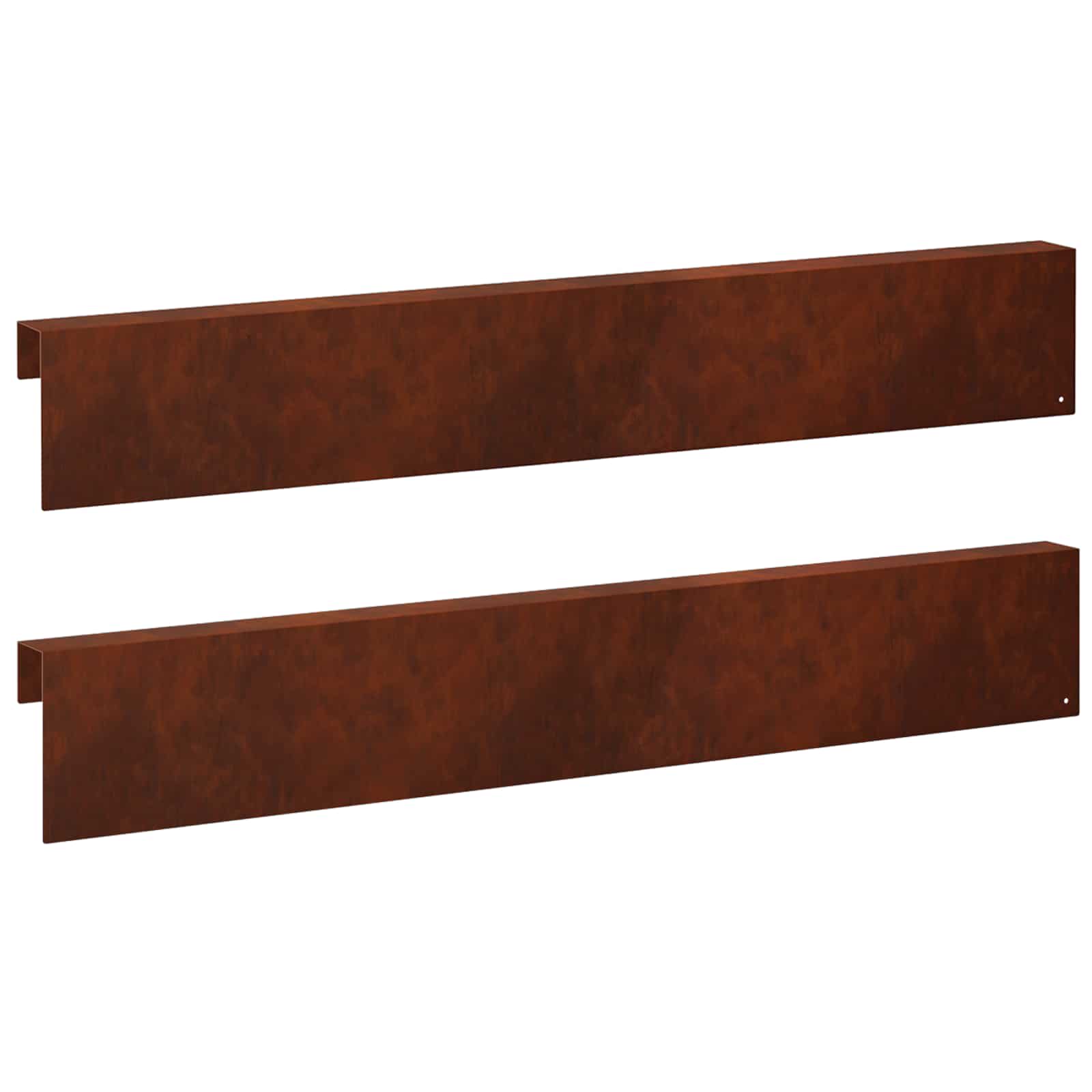 Garten-abdeckprofil 2 Stk. 100 X 5 X 15 Cm Wetterfeststahl Vidaxl