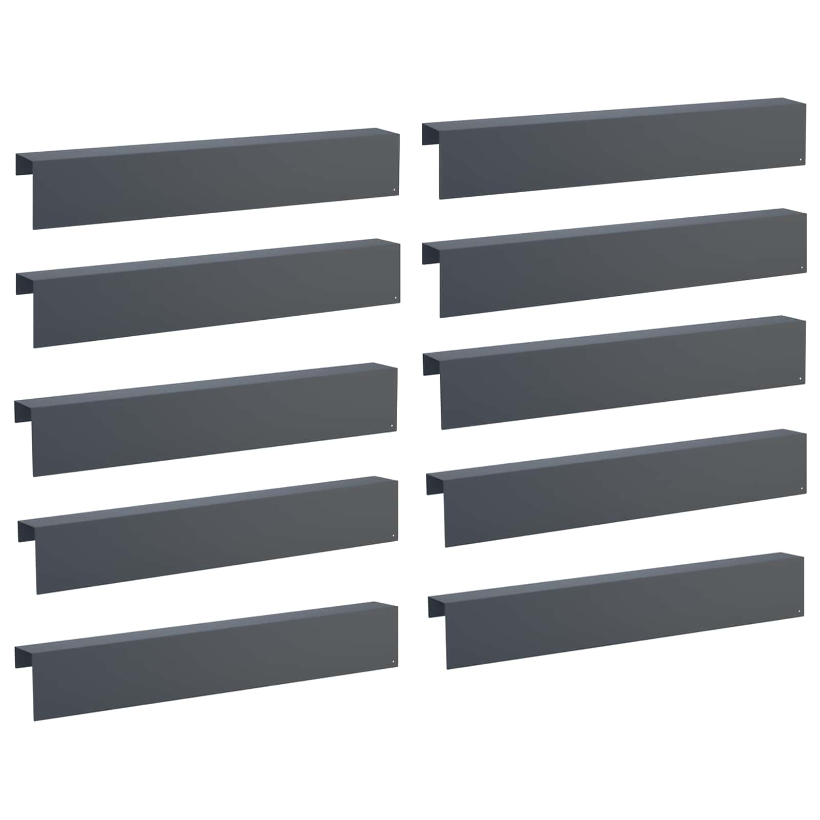 Garten-abdeckprofil 10 Stk. 100 X 10 X 15 Cm Stahl Anthrazit Vidaxl