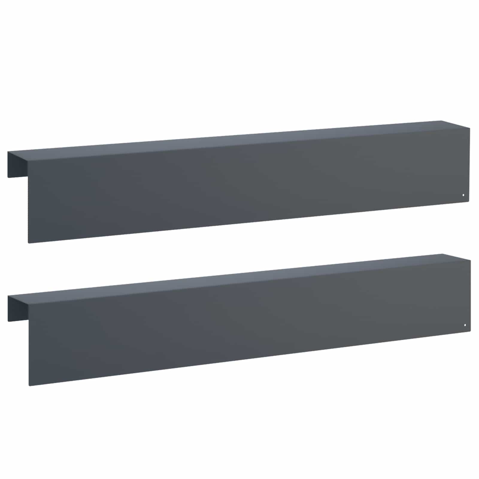 Garten-abdeckprofil 2 Stk. 100 X 10 X 15 Cm Stahl Anthrazit Vidaxl