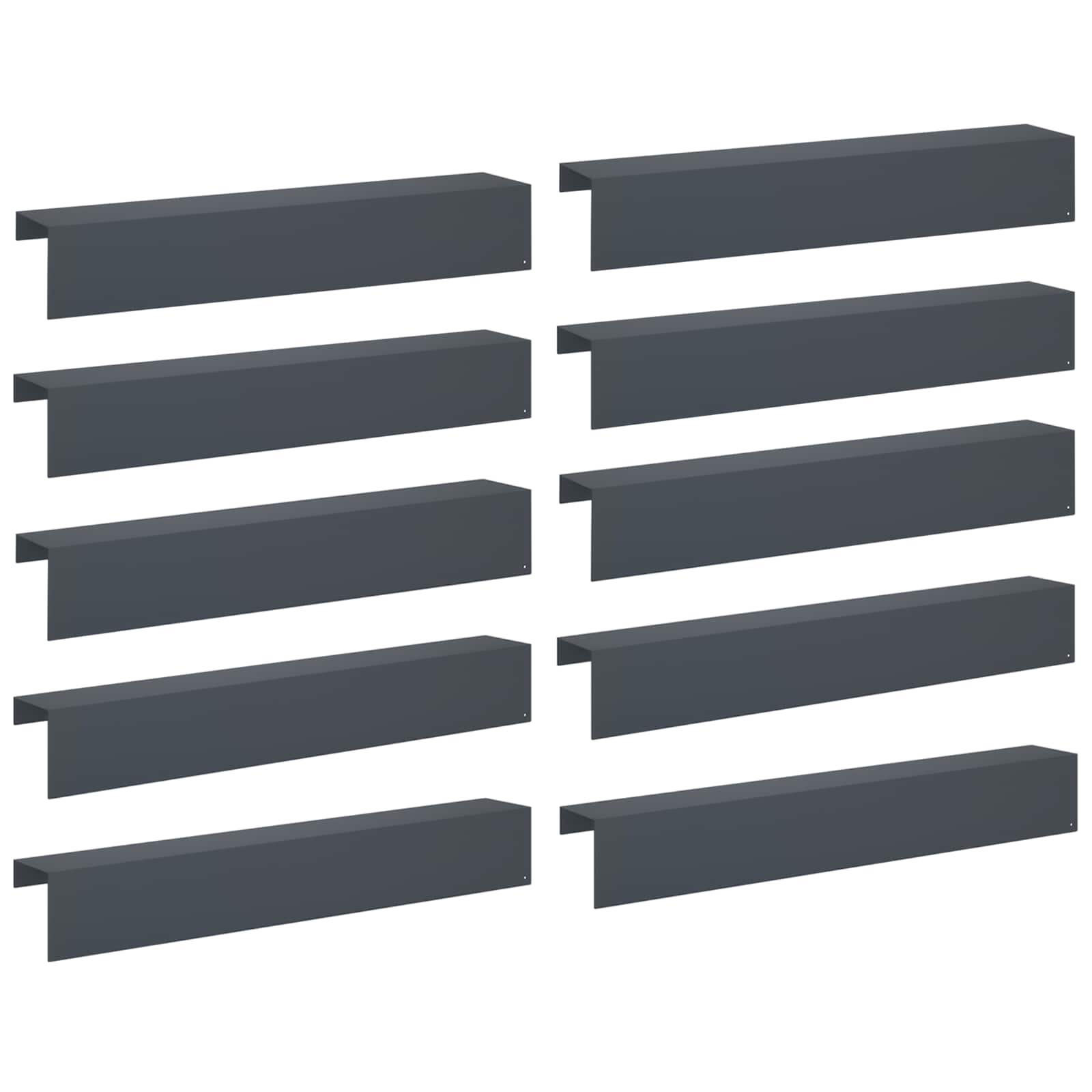 Garten-abdeckprofil 10 Stk. 100 X 15 X 15 Cm Stahl Anthrazit Vidaxl