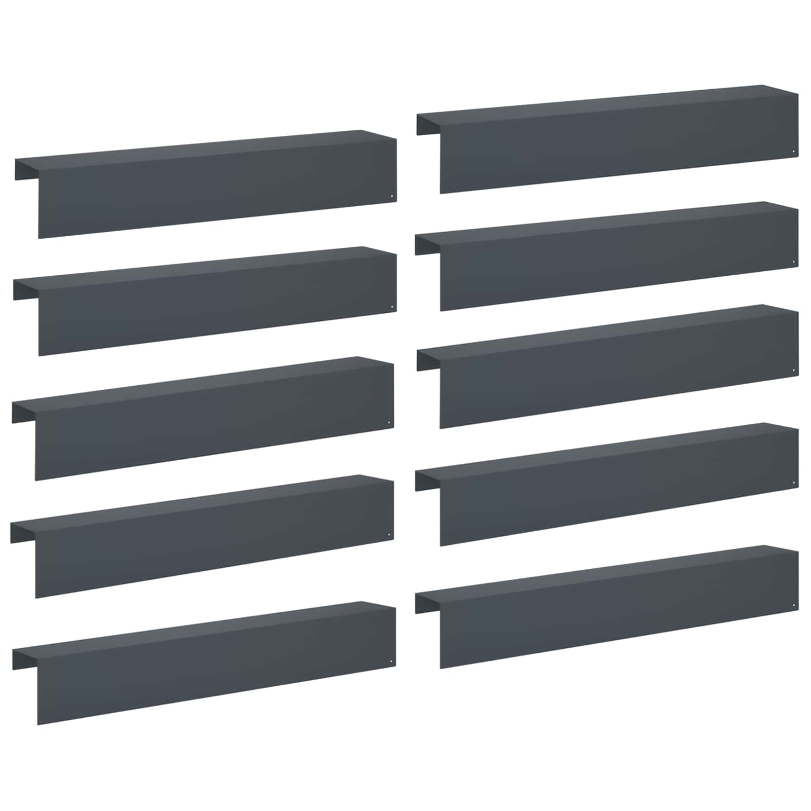Garten-abdeckprofil 10 Stk. 100 X 20 X 15 Cm Stahl Anthrazit Vidaxl