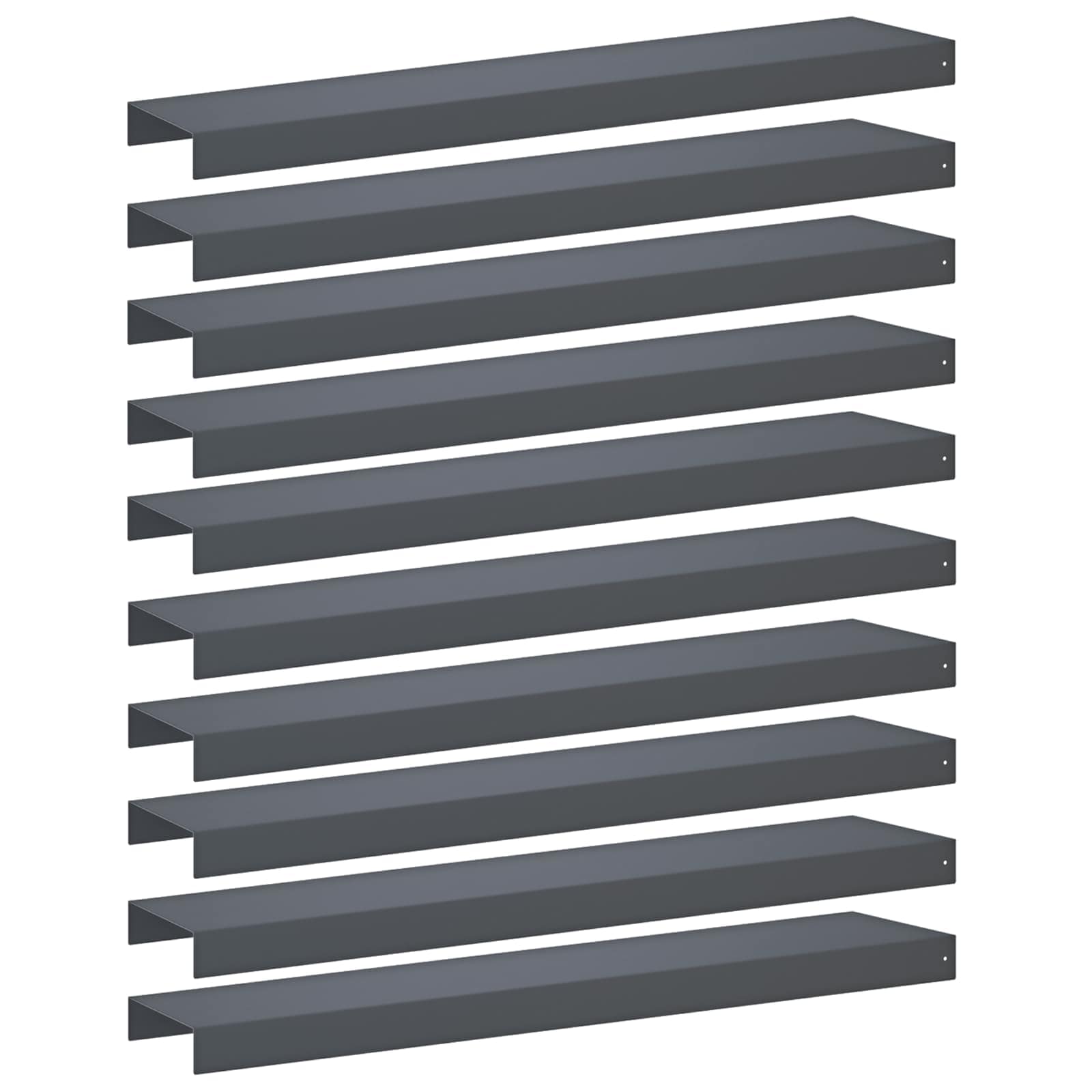 Garten-abdeckprofil 10 Stk. 100 X 20 X 5 Cm Stahl Anthrazit Vidaxl