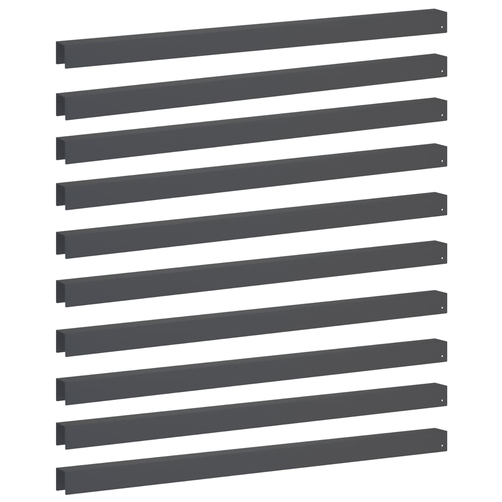 Garten-abdeckprofil 10 Stk. 100 X 5 X 5 Cm Stahl Anthrazit Vidaxl