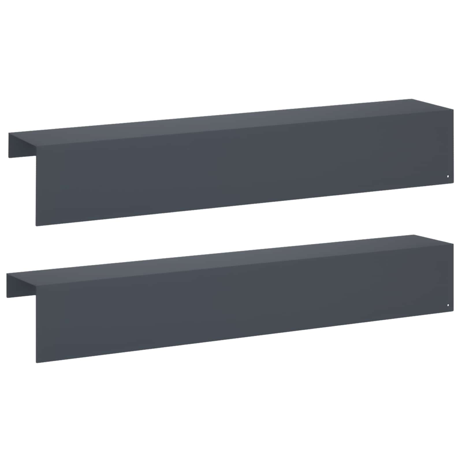 Garten-abdeckprofil 2 Stk. 100 X 20 X 15 Cm Stahl Anthrazit Vidaxl