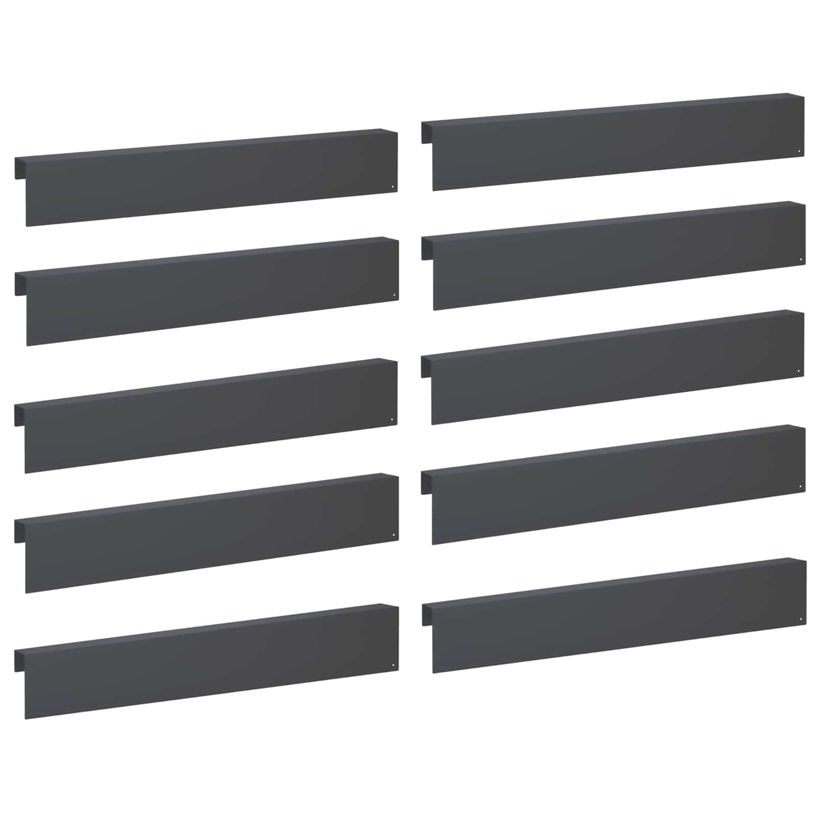 Garten-abdeckprofil 10 Stk. 100 X 6 X 15 Cm Stahl Anthrazit Vidaxl