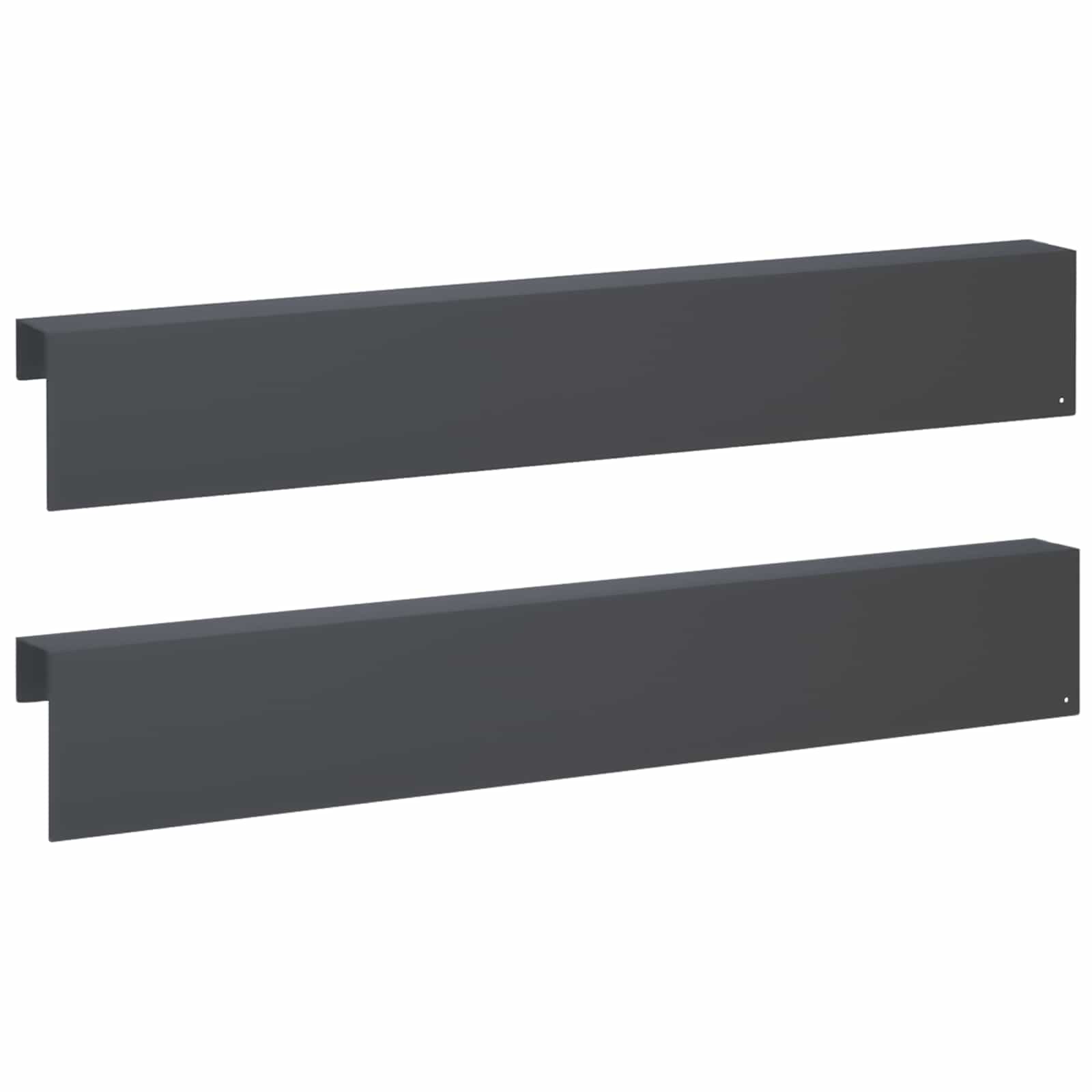 Garten-abdeckprofil 2 Stk. 100 X 6 X 15 Cm Stahl Anthrazit Vidaxl