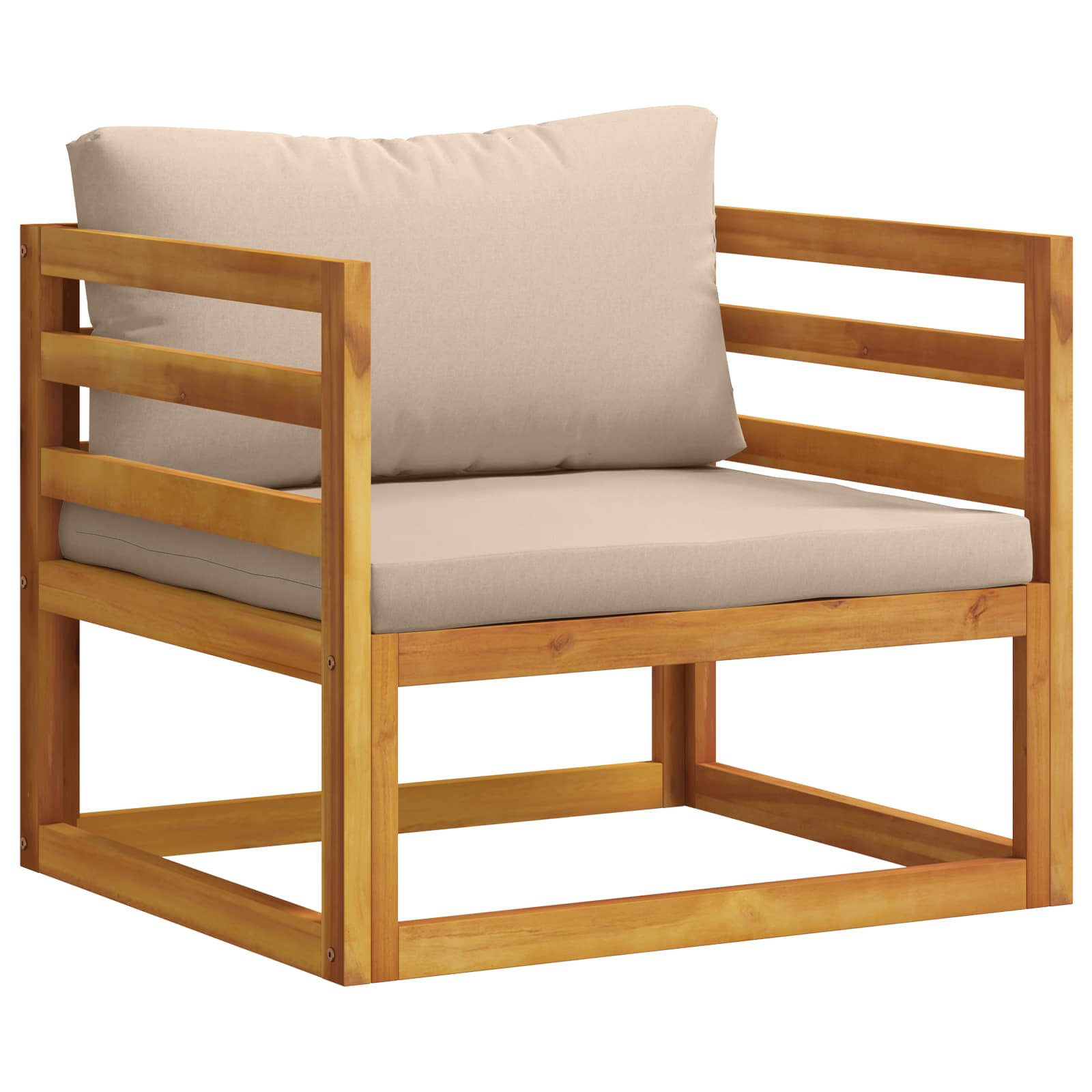Sofa-sessel Mit Kissen Massivholz Akazie Natur Vidaxl