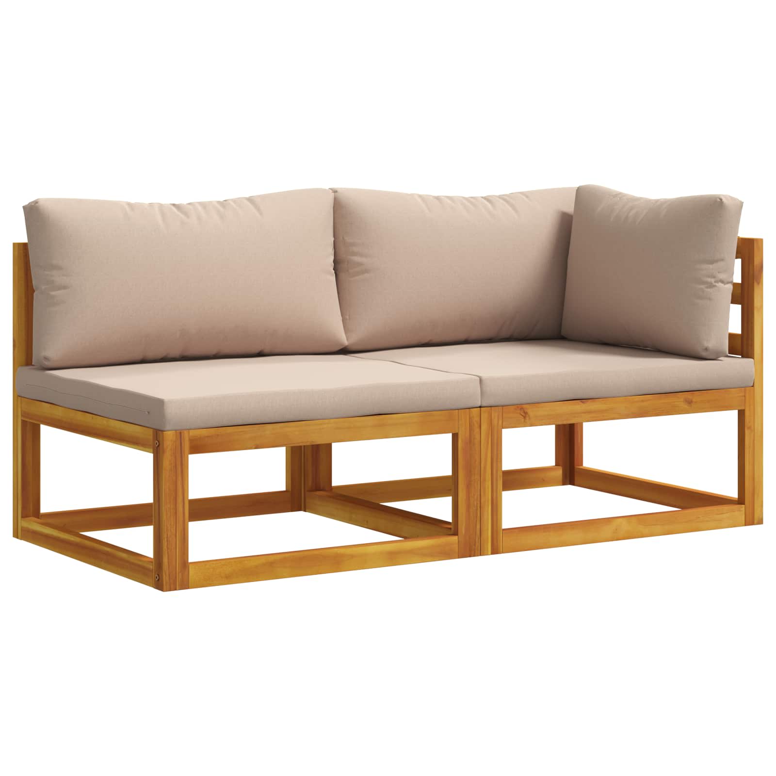Modulares Sofa-set Mit Kissen 2 Stk. 2-sitzer Massivholz Akazie Vidaxl