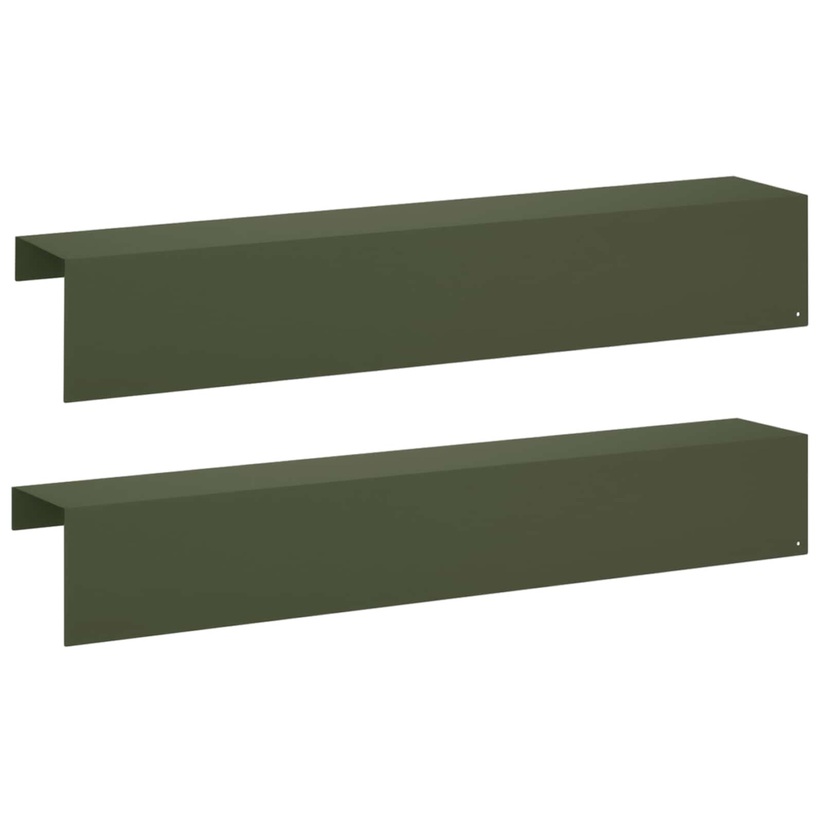 Garten-abdeckprofil 2 Stk. 100 X 20 X 15 Cm Stahl Olivgrün Vidaxl