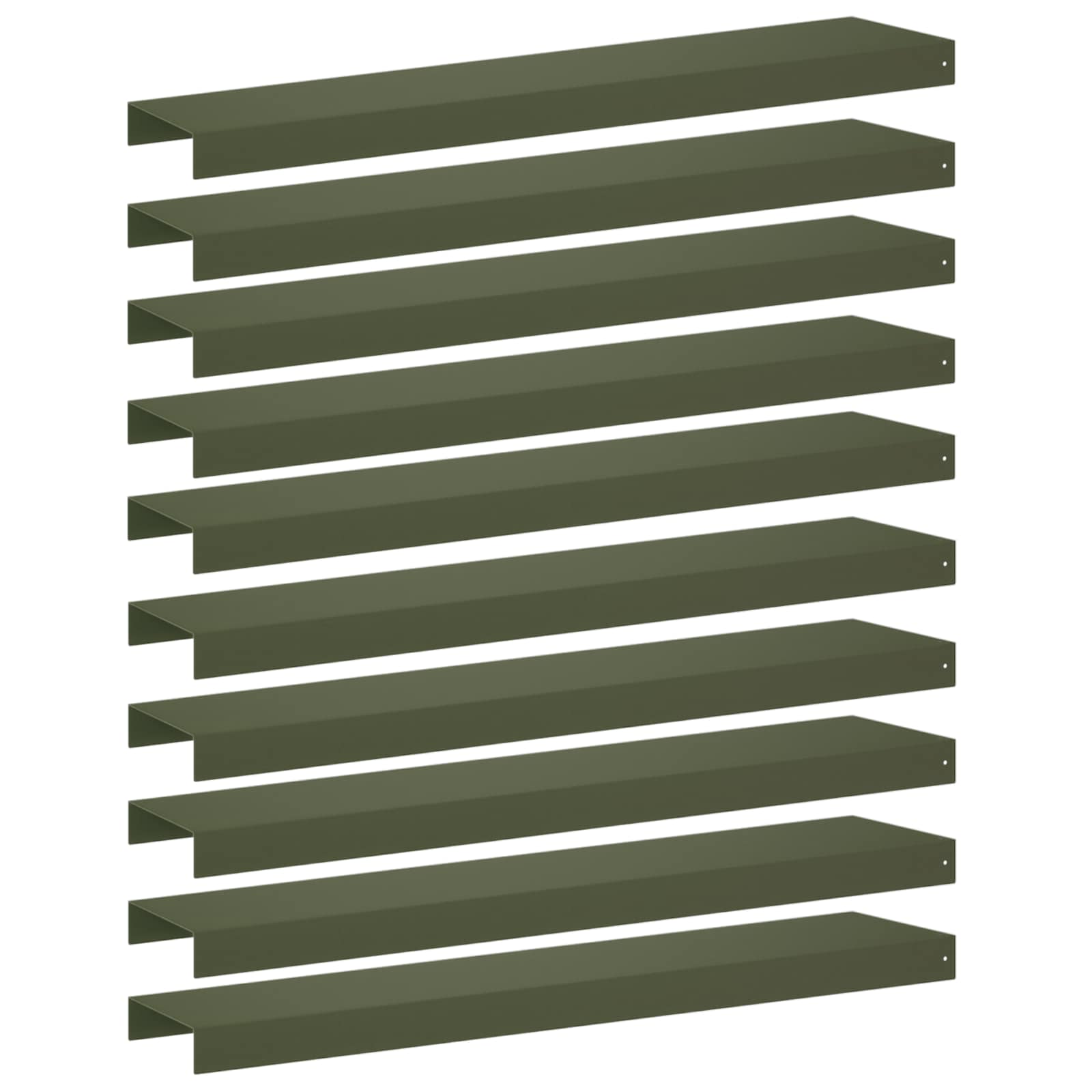 Garten-abdeckprofil 10 Stk. 100 X 20 X 5 Cm Stahl Olivgrün Vidaxl