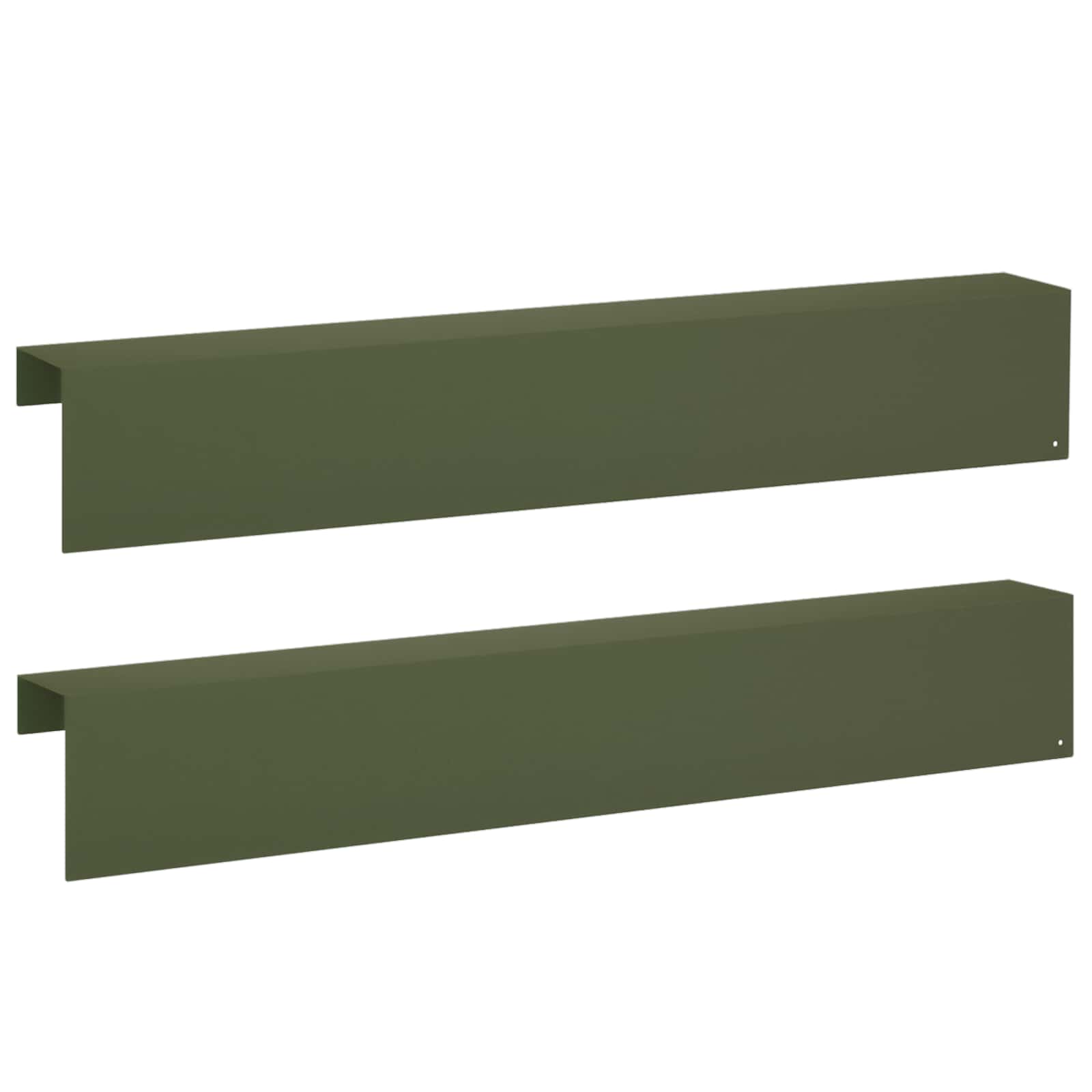 Garten-abdeckprofil 2 Stk. 100 X 10 X 15 Cm Stahl Olivgrün Vidaxl