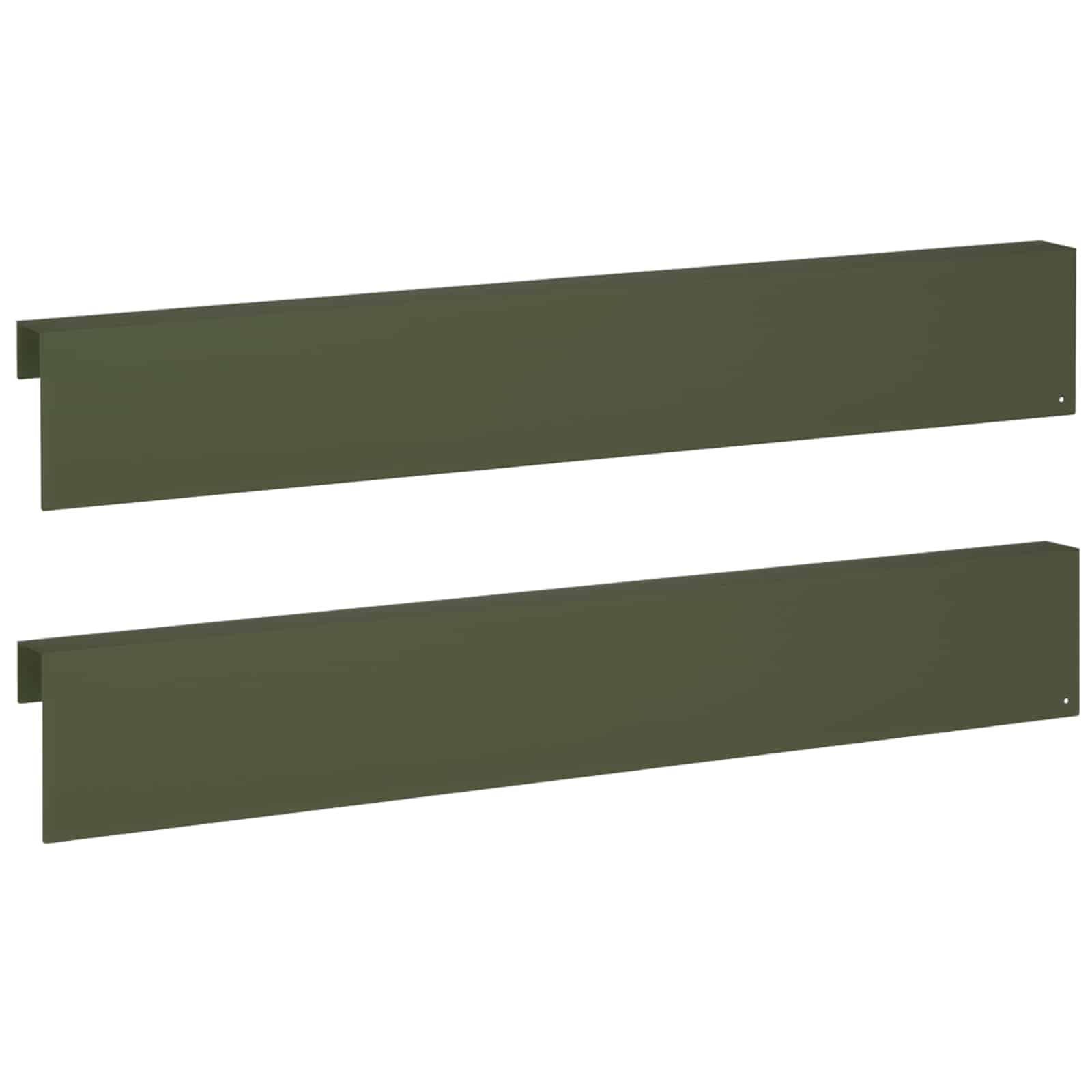 Garten-abdeckprofil 2 Stk. 100 X 5 X 15 Cm Stahl Olivgrün Vidaxl
