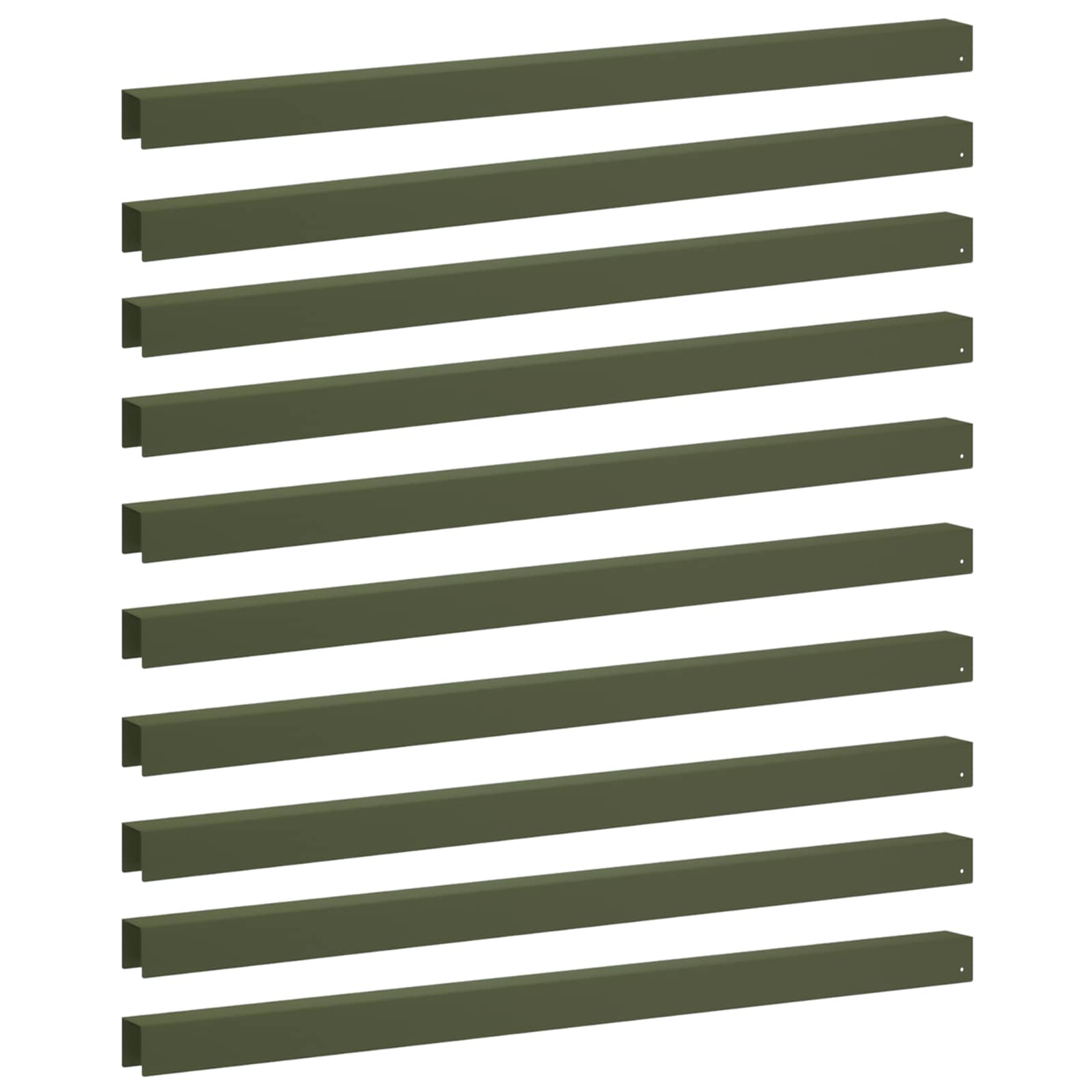 Garten-abdeckprofil 10 Stk. 100 X 5 X 5 Cm Stahl Olivgrün Vidaxl