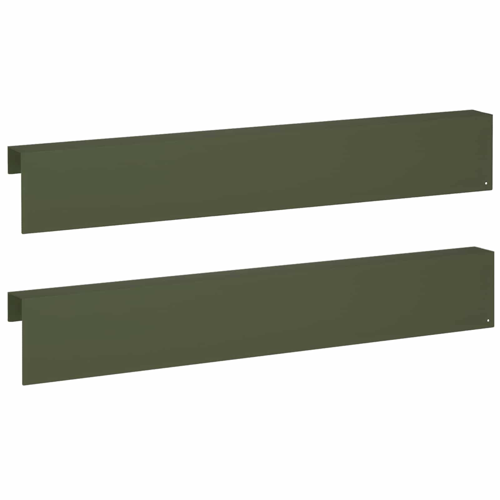 Garten-abdeckprofil 2 Stk. 100 X 6 X 15 Cm Stahl Olivgrün Vidaxl