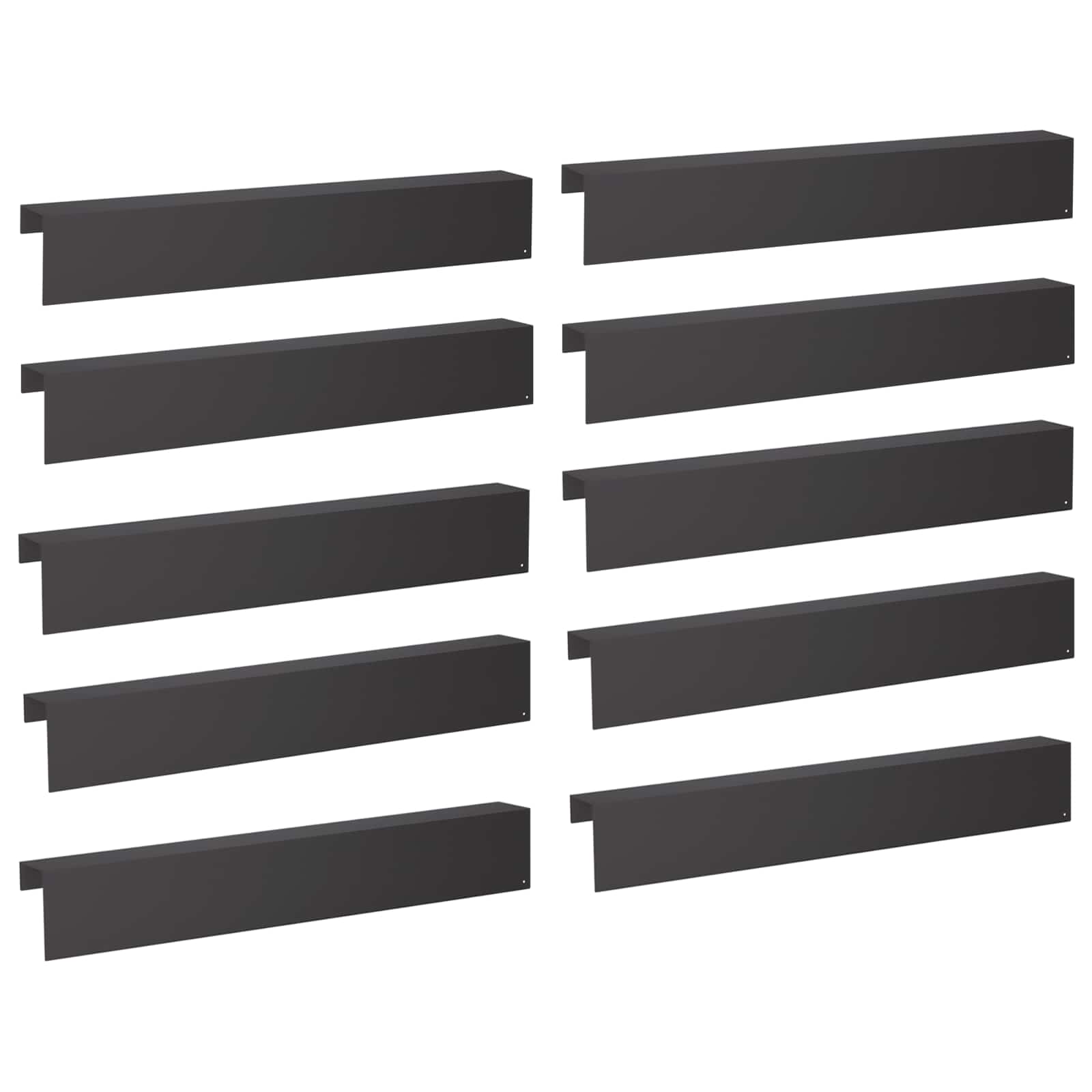 Garten-abdeckprofil 10 Stk. 100 X 10 X 15 Cm Stahl Schwarz Vidaxl