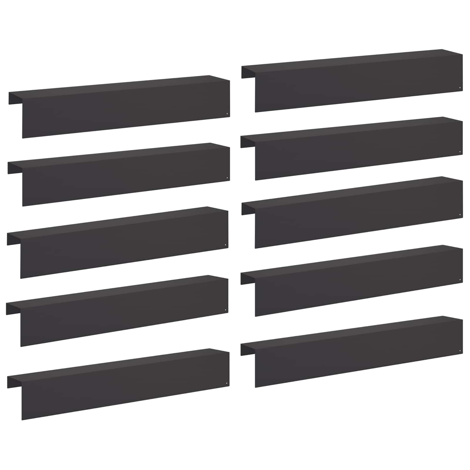 Garten-abdeckprofil 10 Stk. 100 X 20 X 15 Cm Stahl Schwarz Vidaxl