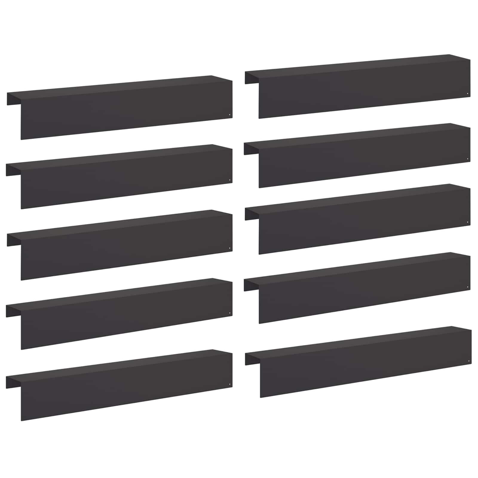 Garten-abdeckprofil 10 Stk. 100 X 15 X 15 Cm Stahl Schwarz Vidaxl