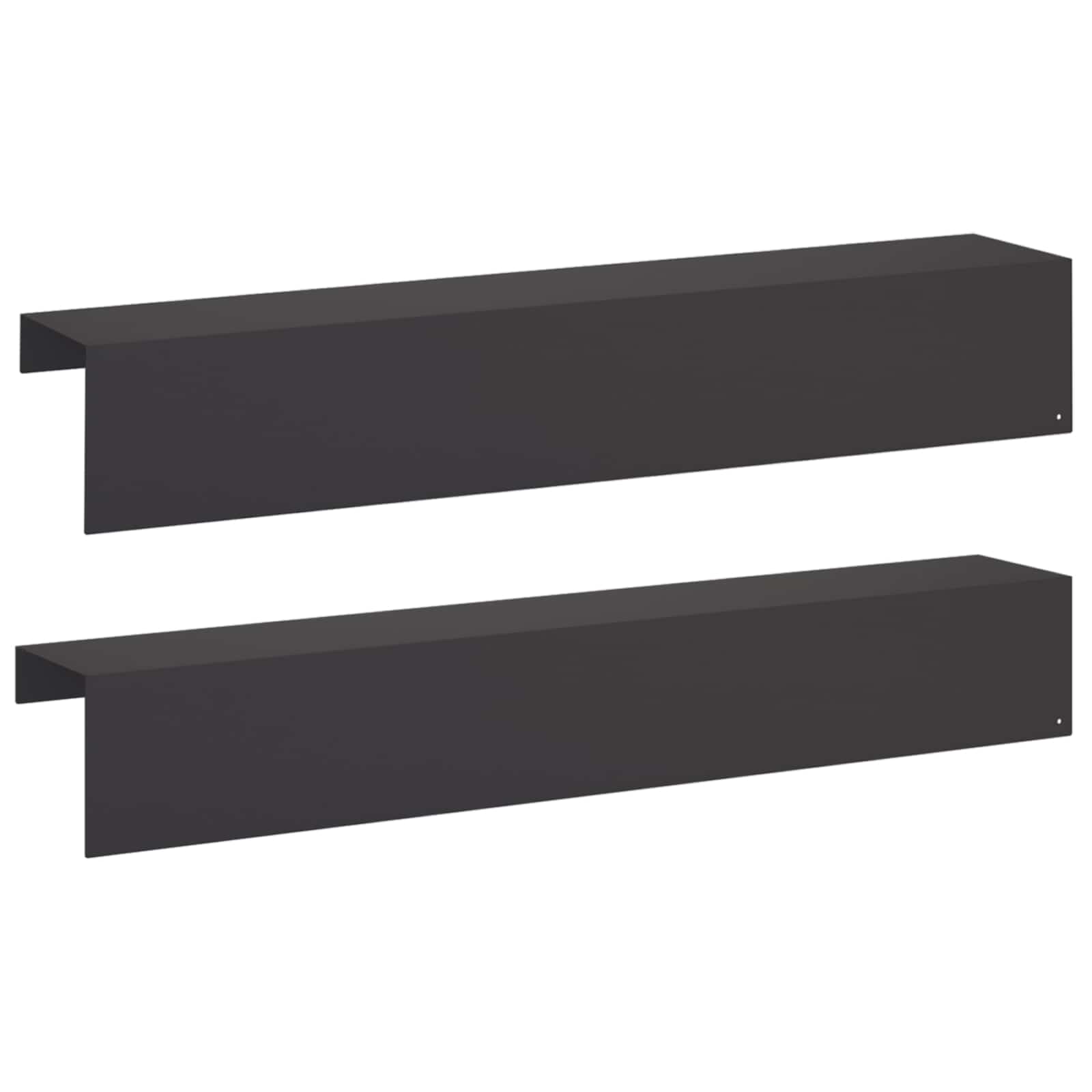 Garten-abdeckprofil 2 Stk. 100 X 15 X 15 Cm Stahl Schwarz Vidaxl