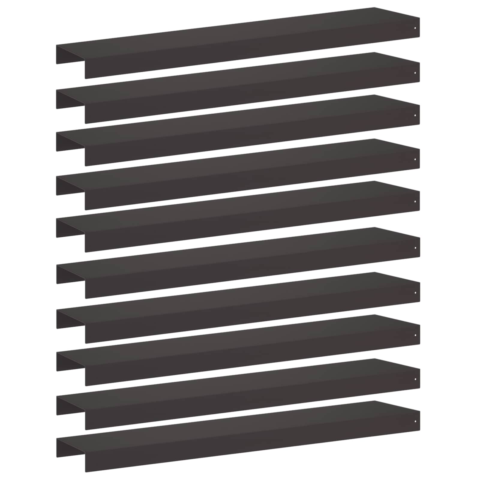 Garten-abdeckprofil 10 Stk. 100 X 20 X 5 Cm Stahl Schwarz Vidaxl