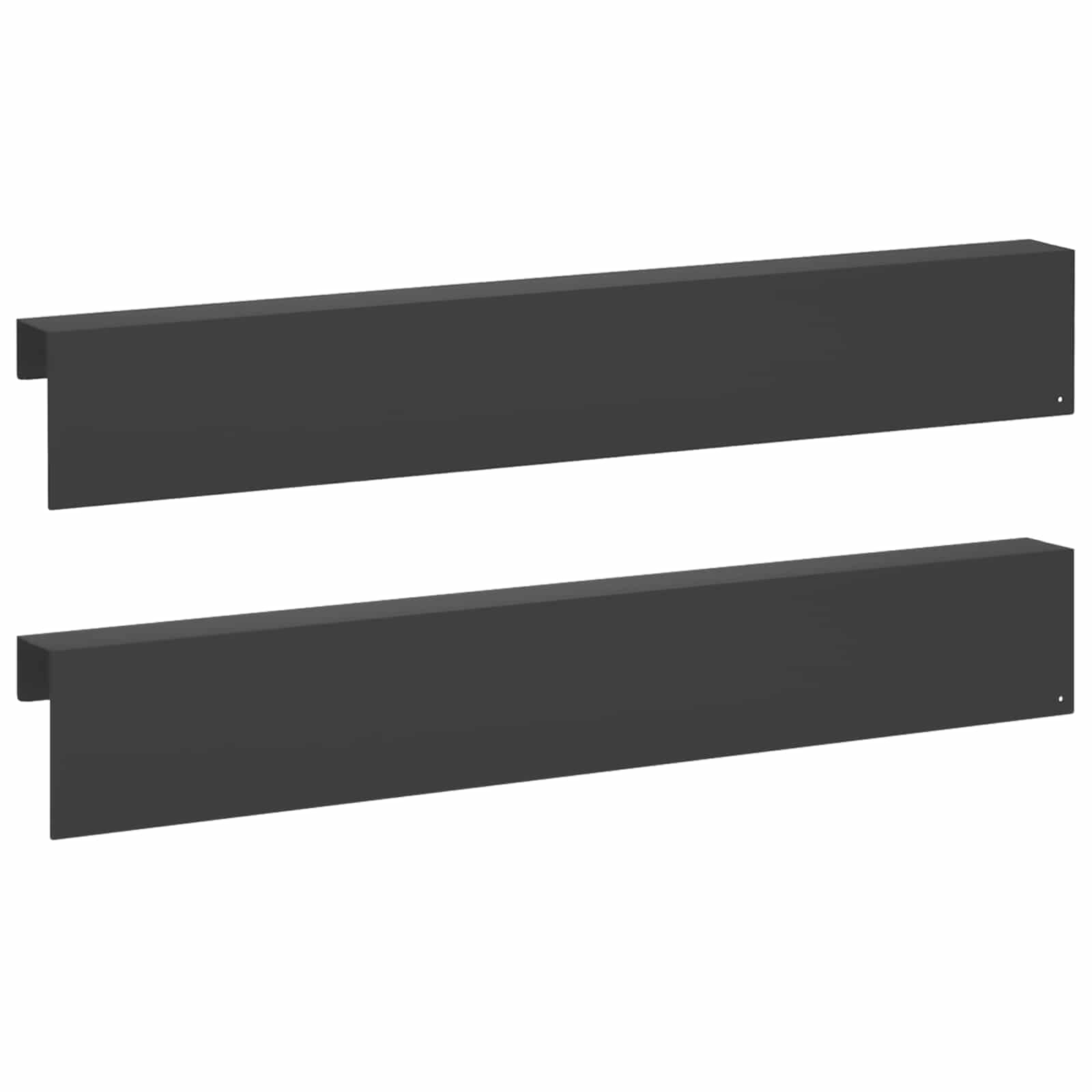 Garten-abdeckprofil 2 Stk. 100 X 6 X 15 Cm Stahl Schwarz Vidaxl