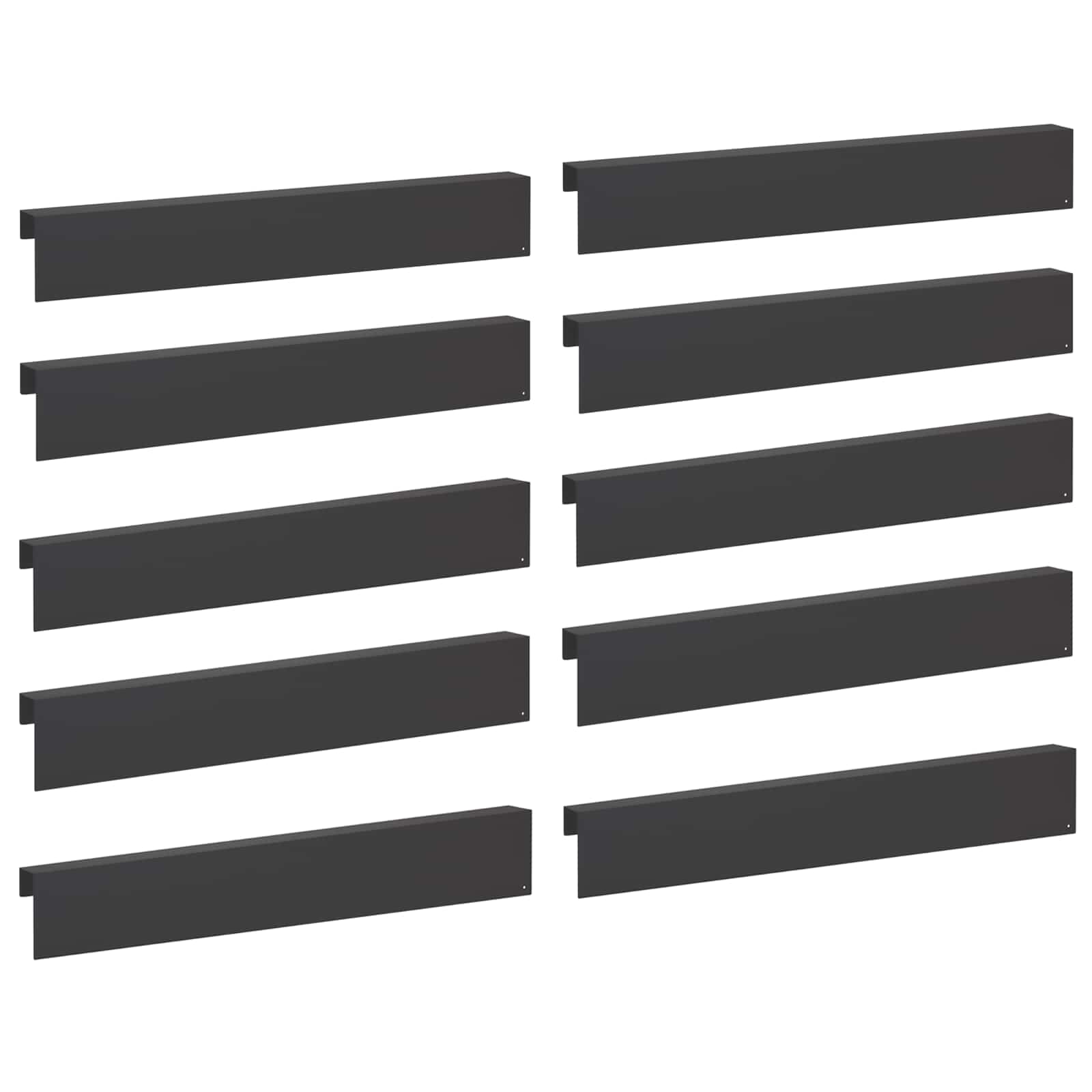 Garten-abdeckprofil 10 Stk. 100 X 6 X 15 Cm Stahl Schwarz Vidaxl