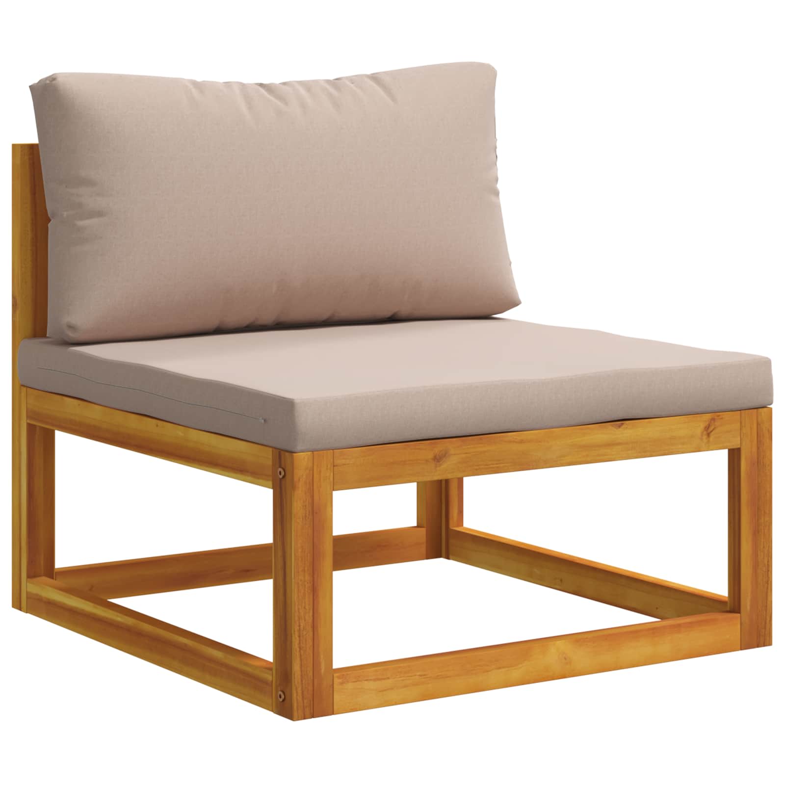 Sofa-mittelteil Mit Kissen Massivholz Akazie Natur Vidaxl