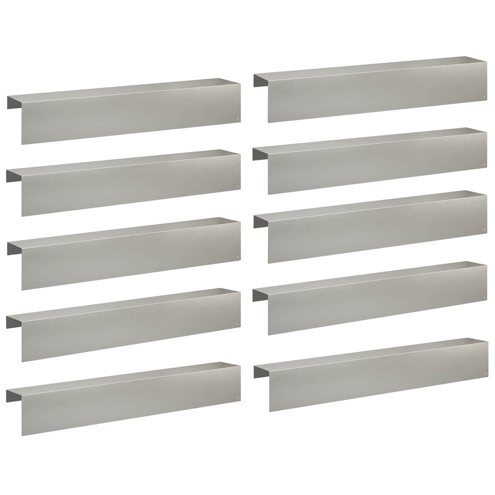 Garten-abdeckprofil 10 Stk. 100 X 15 X 15 Cm Edelstahl Silber Vidaxl