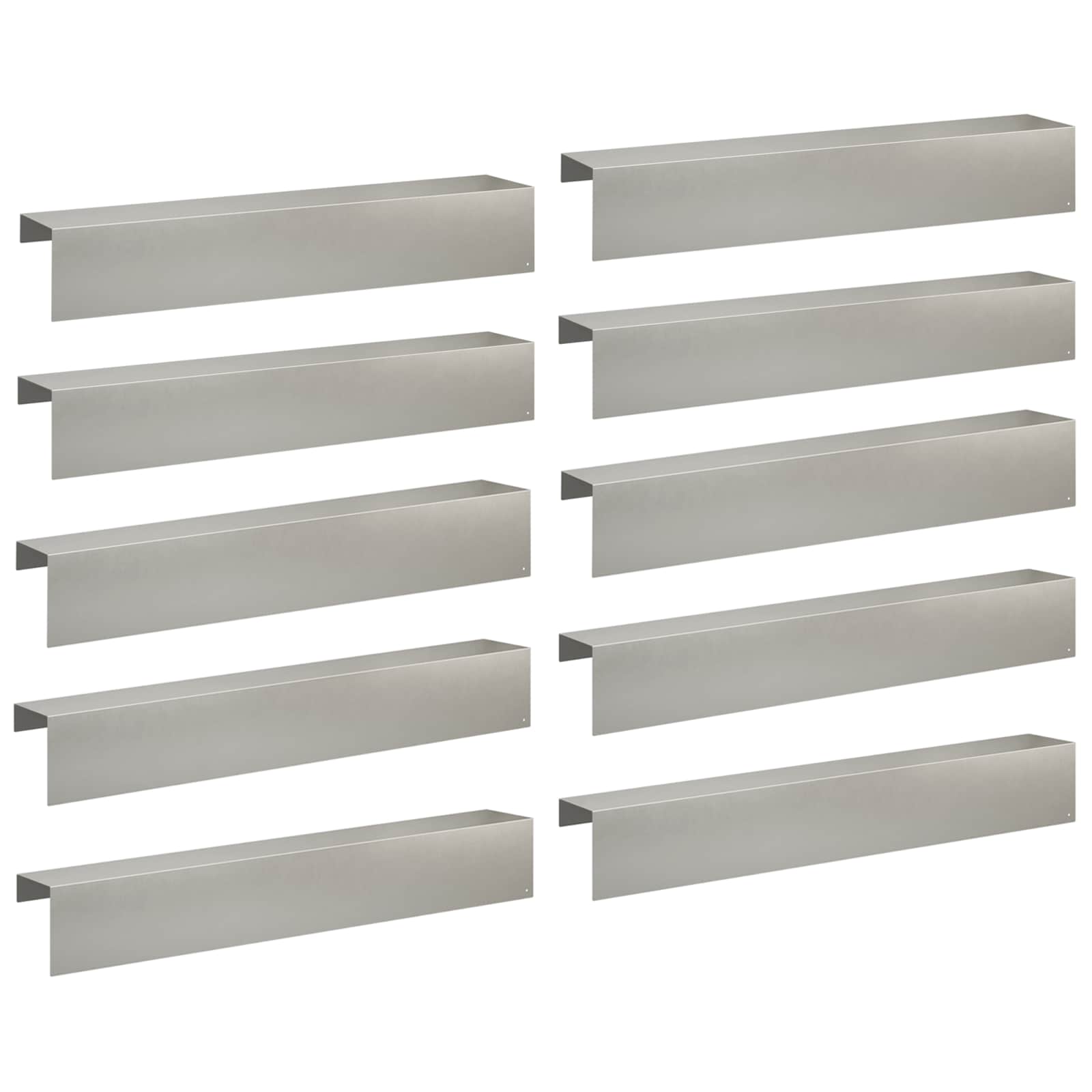 Garten-abdeckprofil 10 Stk. 100 X 20 X 15 Cm Edelstahl Silber Vidaxl