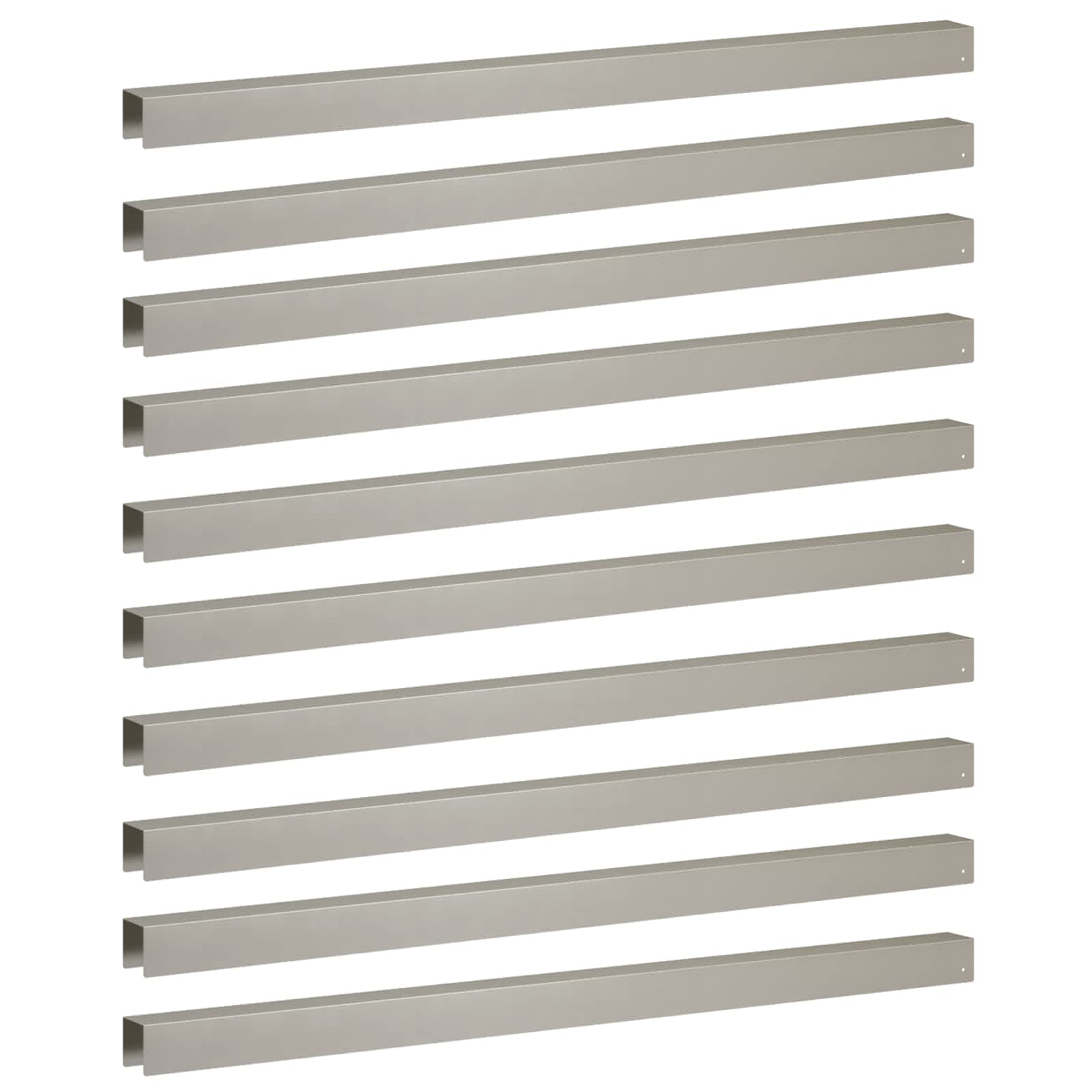 Garten-abdeckprofil 10 Stk. 100 X 5 X 5 Cm Edelstahl Silber Vidaxl