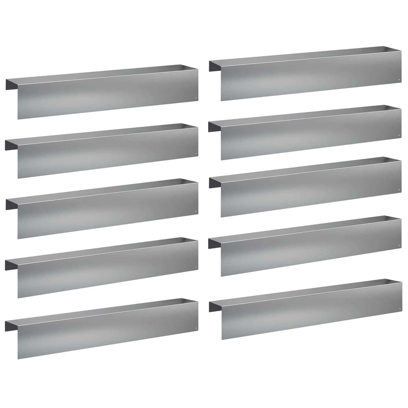 Garten-abdeckprofil 10 Stk. 100 X 15 X 15 Cm Verzinkter Stahl Vidaxl