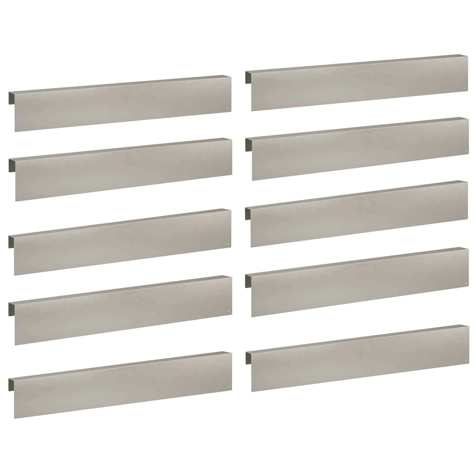 Garten-abdeckprofil 10 Stk. 100 X 6 X 15 Cm Edelstahl Silber Vidaxl