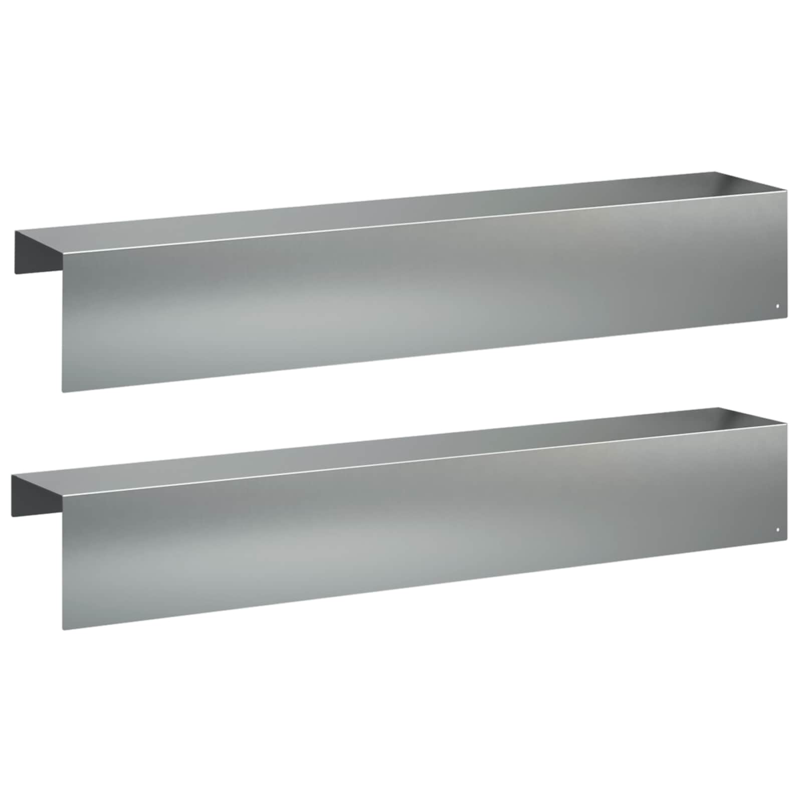 Garten-abdeckprofil 2 Stk. 100 X 20 X 15 Cm Verzinkter Stahl Vidaxl