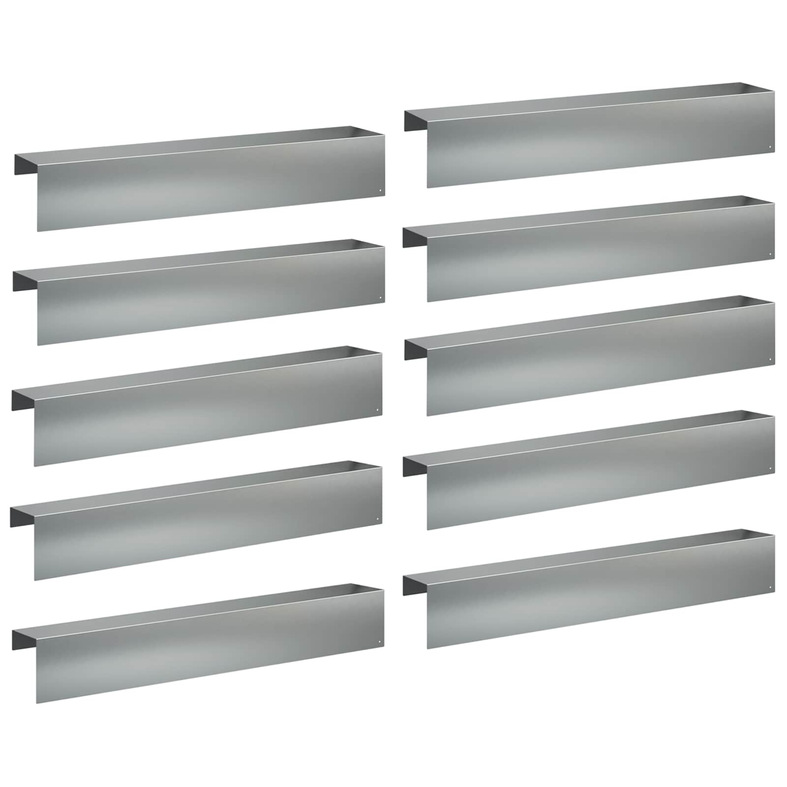 Garten-abdeckprofil 10 Stk. 100 X 20 X 15 Cm Verzinkter Stahl Vidaxl