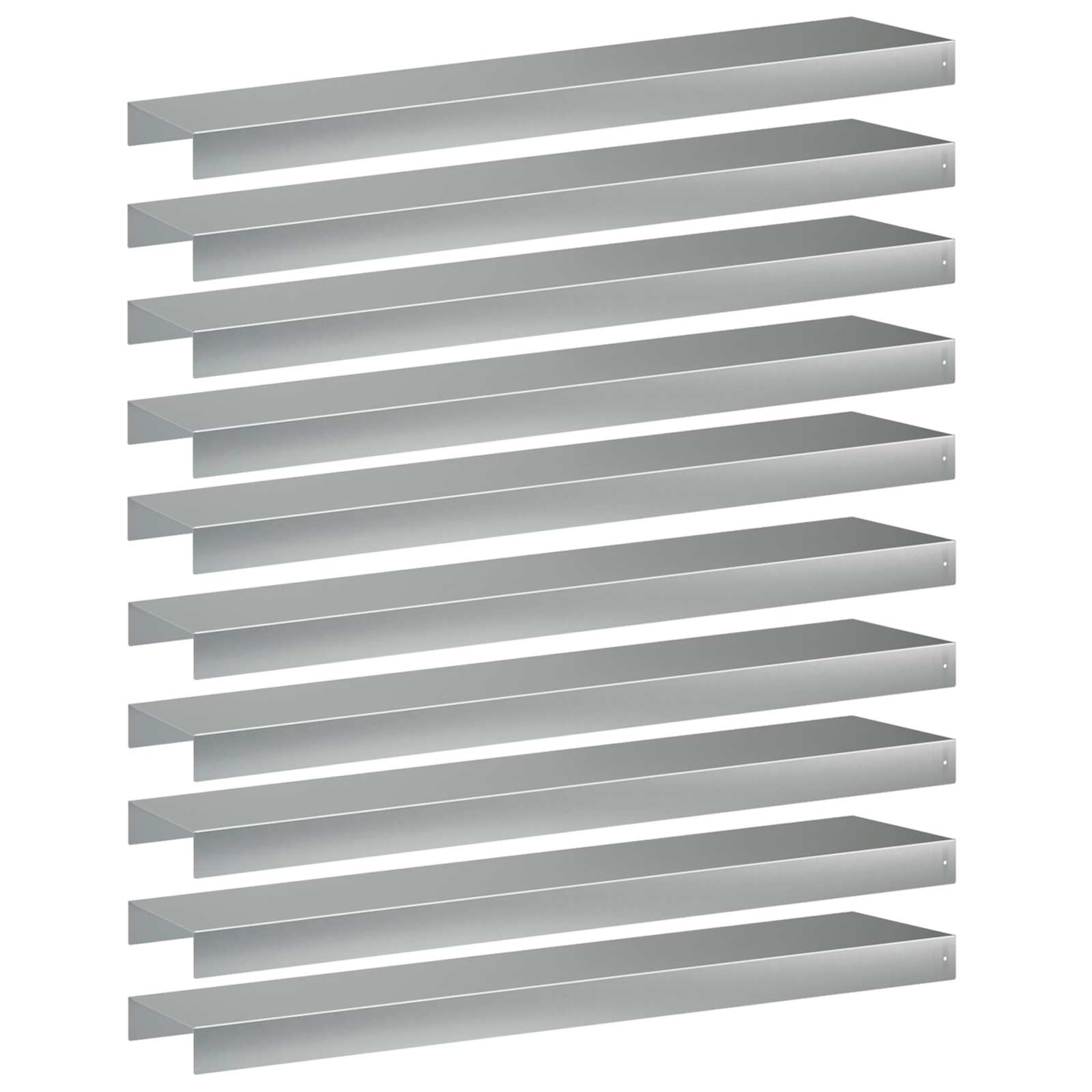 Garten-abdeckprofil 10 Stk. 100 X 20 X 5 Cm Verzinkter Stahl Vidaxl