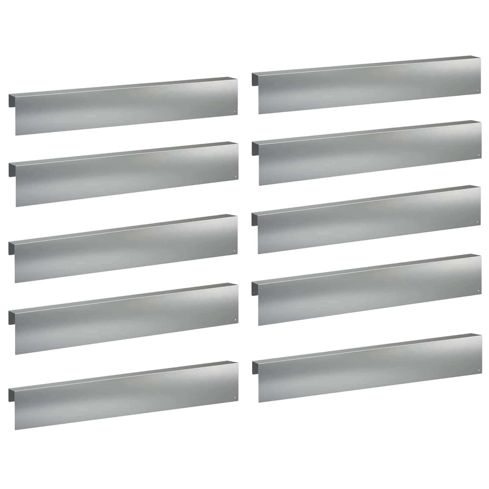 Garten-abdeckprofil 10 Stk. 100 X 6 X 15 Cm Verzinkter Stahl Vidaxl
